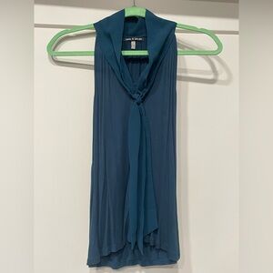 Cable & Gauge Teal Sleeveless Blouse